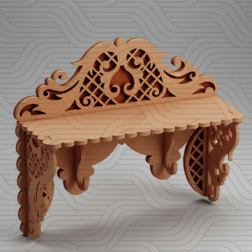 دانلود طرح آماده برش لیزر شلف فانتزی دیواری(4میل) کد 11568