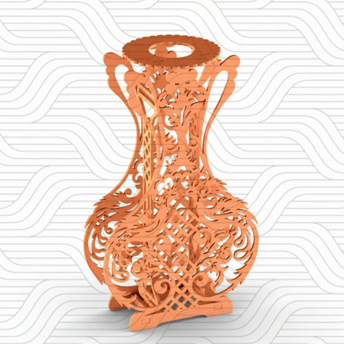 15 دانلود طرح آماده برش لیزر گلدان چوبی(4میل) کد 11571 - تصویر 1