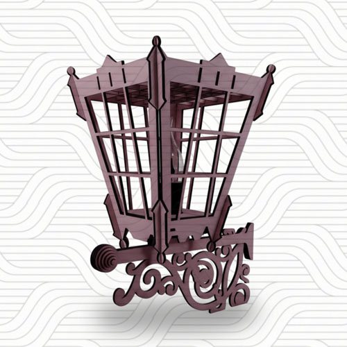 دانلود طرح آماده برش لیزر چراغ خواب دیواری(4میل) کد 11574