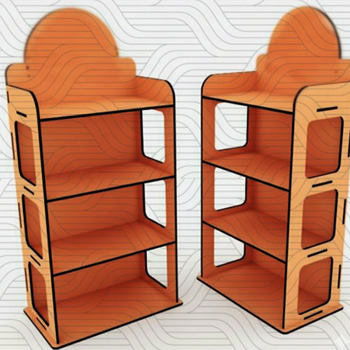 دانلود طرح آماده برش لیزر شلف سه طبقه ساده کد 11598