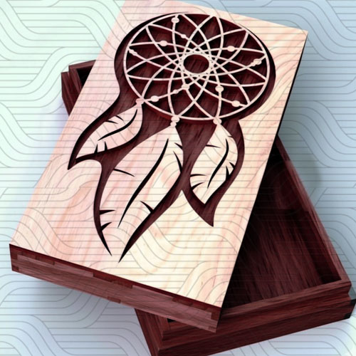 دانلود طرح آماده برش لیزر جعبه مدل ماندالا کد 11639