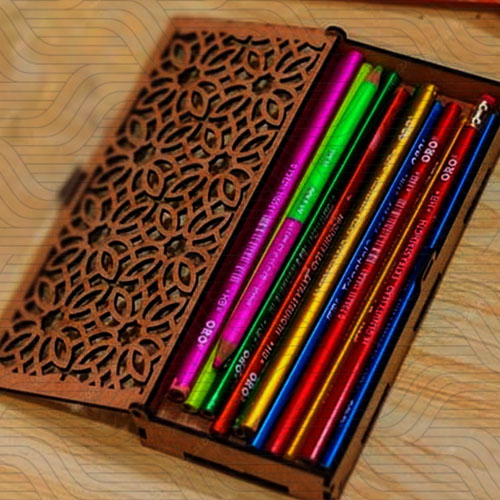 دانلود طرح آماده برش لیزر جعبه جا مدادی کد 11681