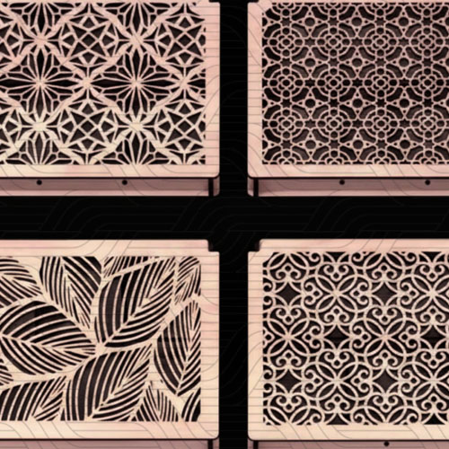 دانلود طرح آماده برش لیزر جعبه مستطیل (چهار مدل درب) کد 11686