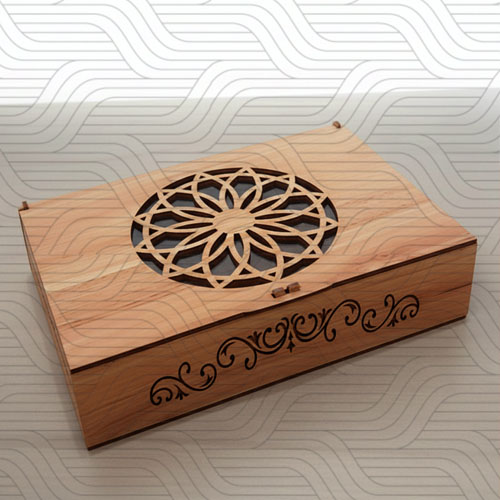 دانلود طرح آماده برش لیزر جعبه پذیرایی دو قسمتی کد 11720