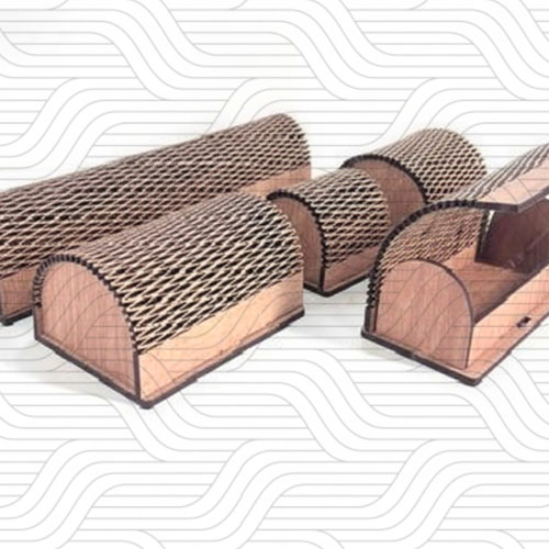 دانلود طرح آماده برش لیزر جعبه درب دار (پنج سایز) کد 11791