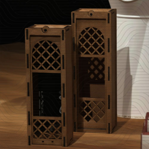 دانلود طرح آماده برش لیزر باکس نوشیدنی کشویی (طرح کورل باکس گل)سه سایز کد 11897