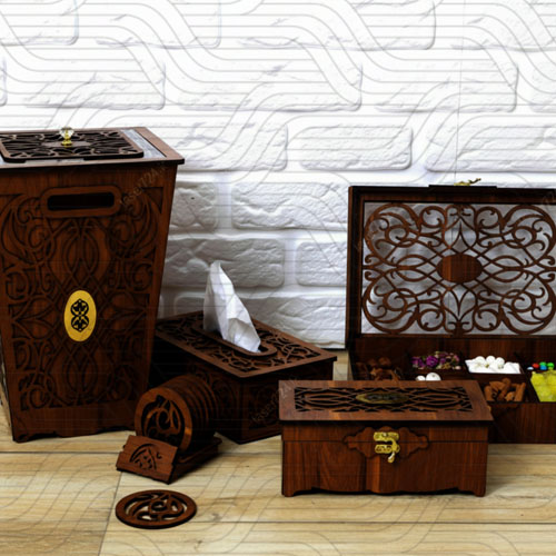 163 دانلود طرح آماده برش لیزر ست 5 تیکه کد 11908 - تصویر 1