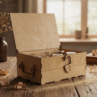 دانلود طرح آماده برش لیزر جعبه لیوان کد 11966