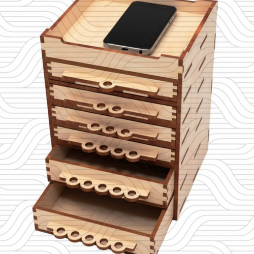 دانلود طرح آماده برش لیزر کشو نظم دهنده(4 میل) کد 11969