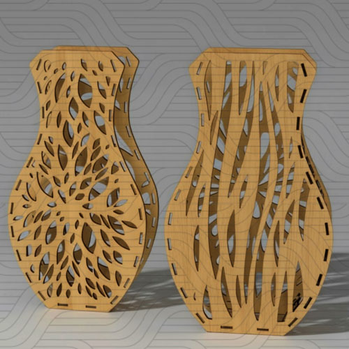 دانلود طرح آماده برش لیزر گلدان دکوری کد 12032