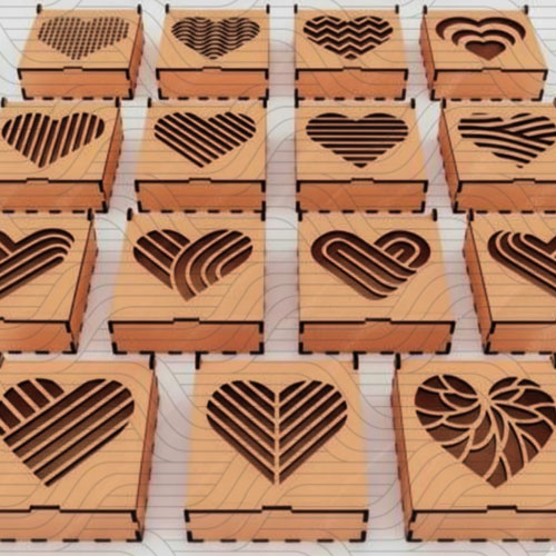 دانلود طرح آماده برش لیزر جعبه قلب دار کد 11752