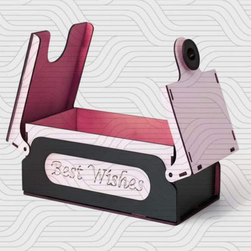 دانلود طرح آماده برش لیزر جعبه کادویی دو درب کد 11754